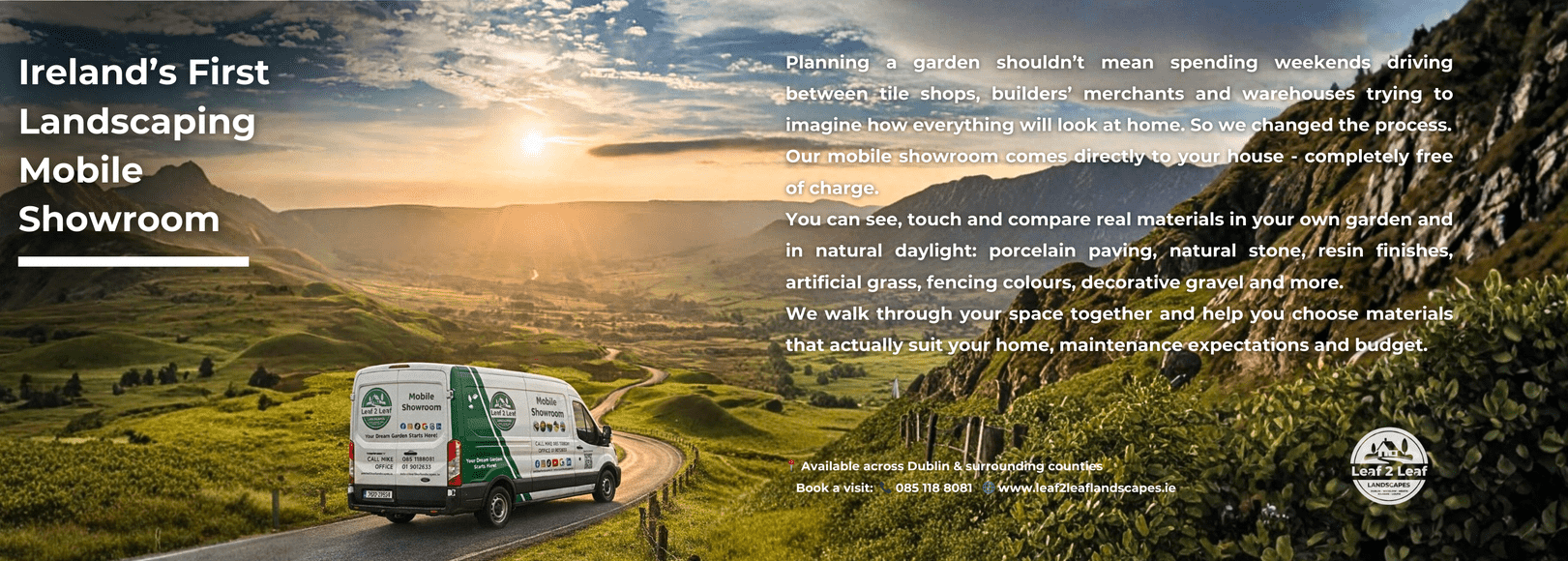 Leaf 2 Leaf Landscapes mobile showroom van